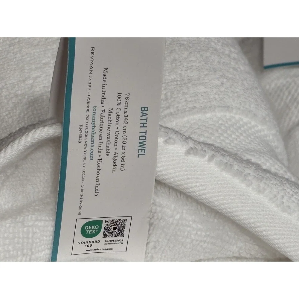 Tommy Bahama 9 Piece Premium Cotton Bath Towel Set Solid White NEW